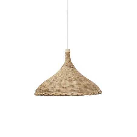 Colgante simple GOUDOU ratán E27 LED color madera