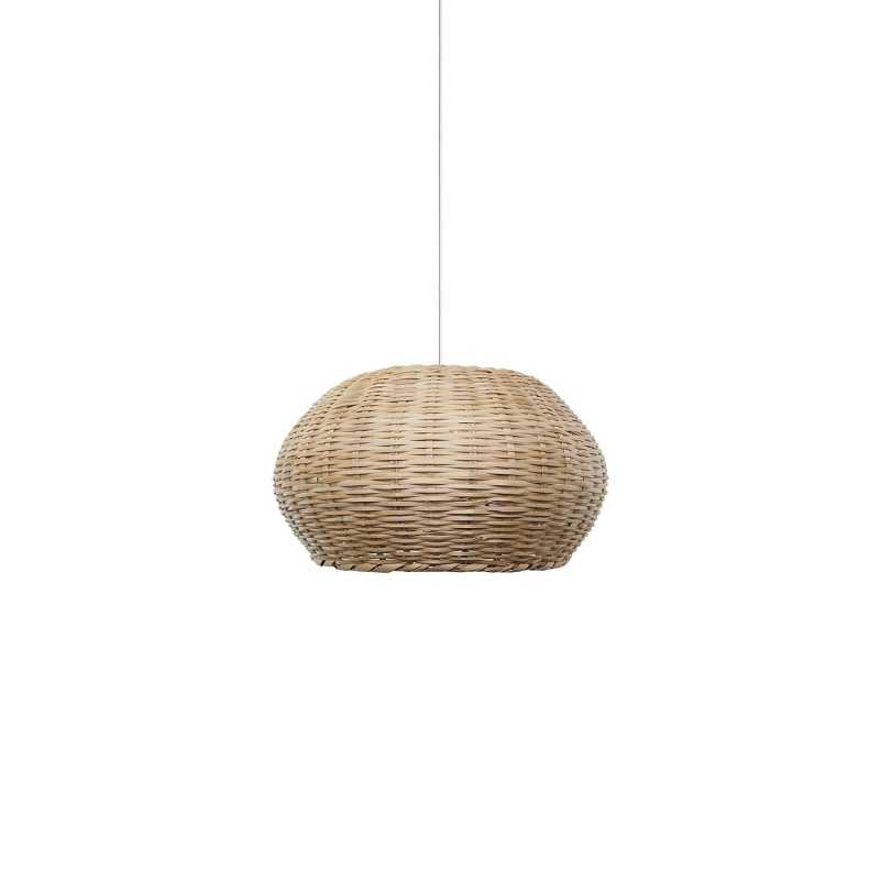 Colgante simple VEIGY ratán E27 LED color madera