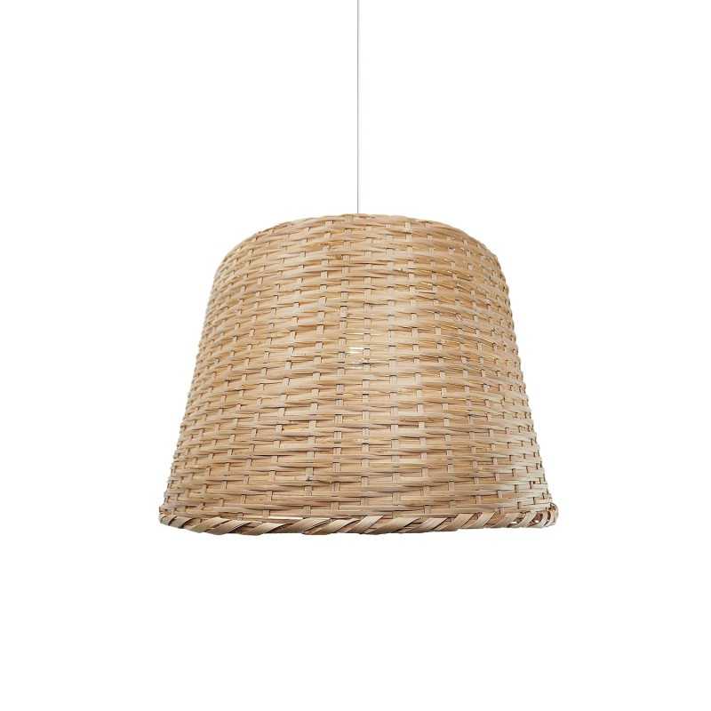 Colgante simple OSSAT ratán E27 LED color madera