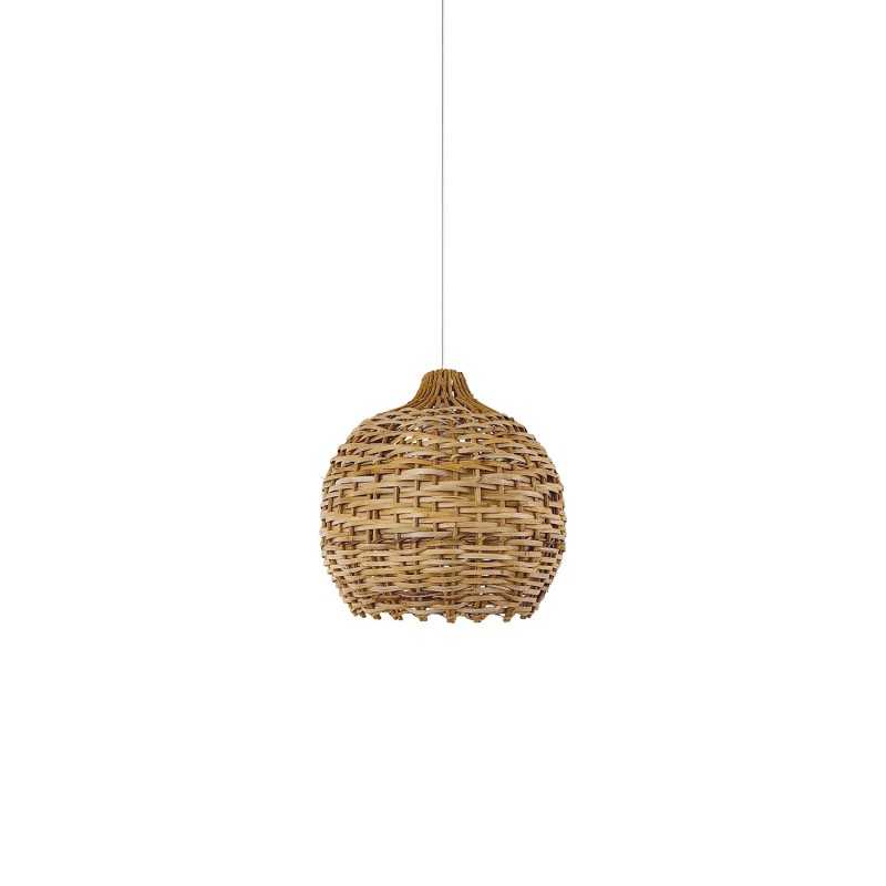 Colgante simple HERMY ratán E27 LED color madera