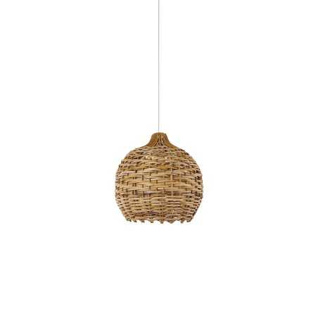 Colgante simple HERMY ratán E27 LED color madera