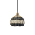 Colgante simple BALME ratán E27 LED color negro