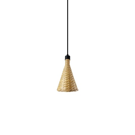 Colgante simple ROMME metal E27 LED color madera