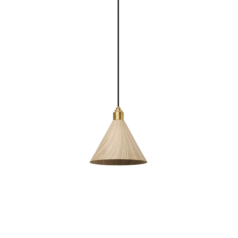 Colgante simple JEAUX metal E27 LED color madera