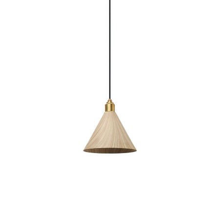 Colgante simple JEAUX metal E27 LED color madera