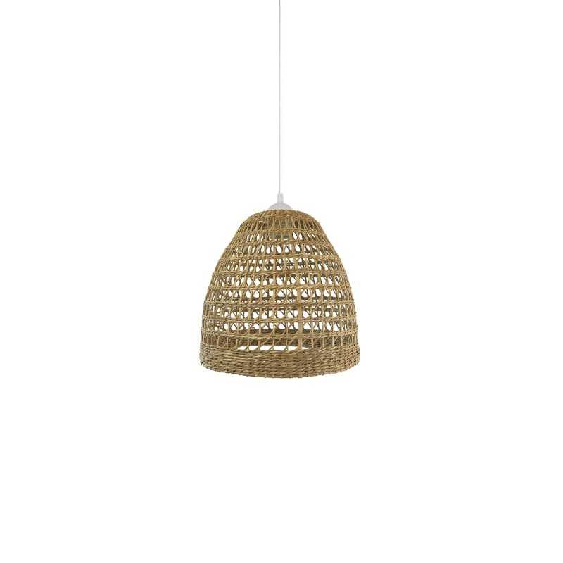 Colgante simple GOULIER cáñamo E27 LED color madera