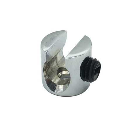Sujetacables para pared o techo cromado con tornillo