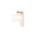 Aplique de pared MOURIO madera E14 LED color blanco