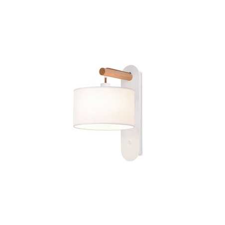 Aplique de pared MOURIO madera E14 LED color blanco