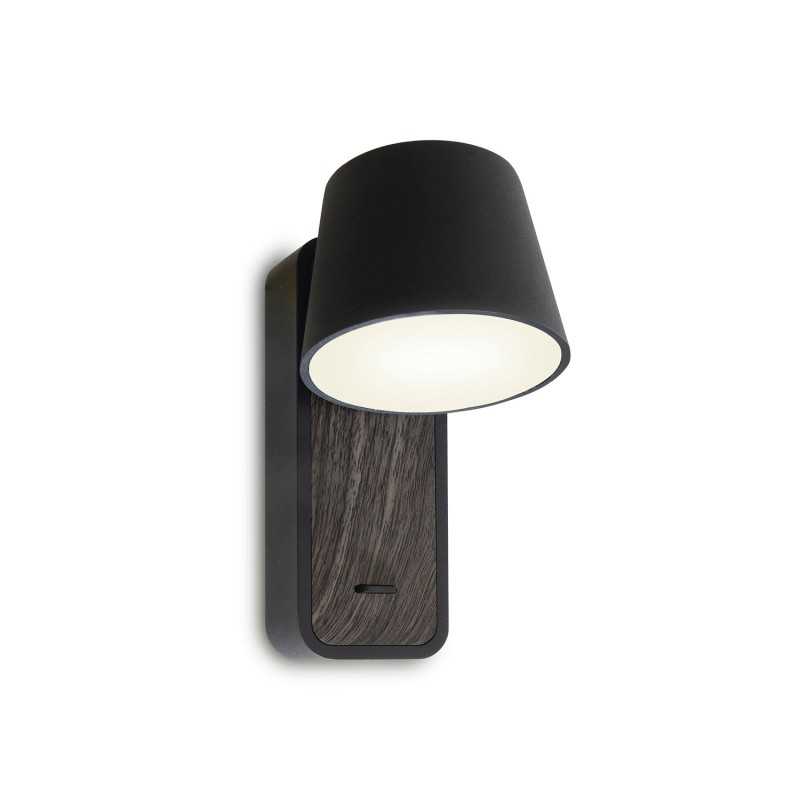 Aplique PEZAY aluminio SMD LED 5W 521Lm negro