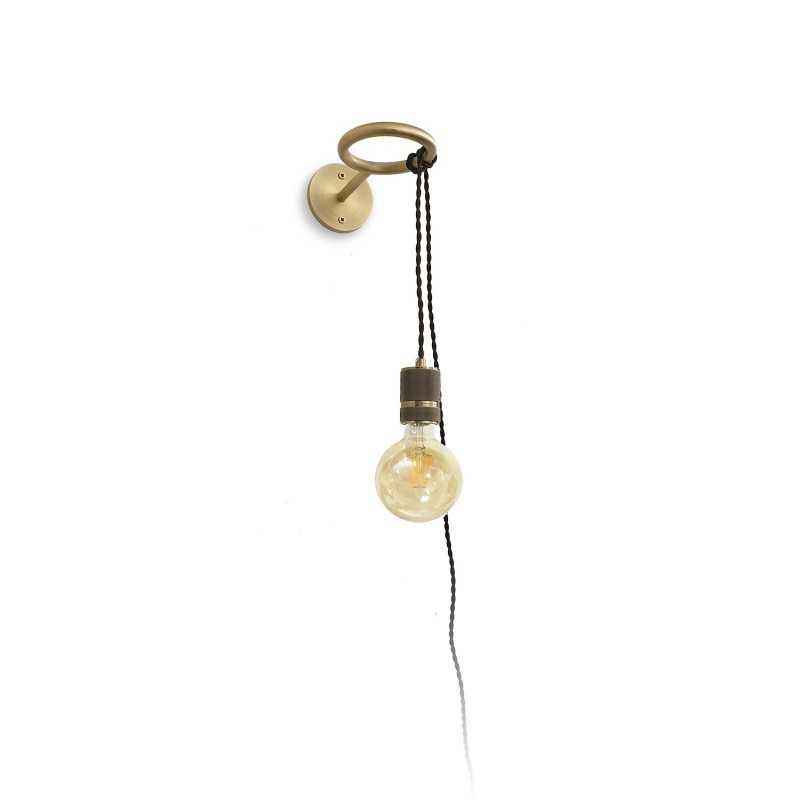 Aplique de pared CASTAN metal E27 LED color bronce cepillado