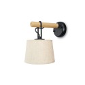 Aplique de pared DARNE madera E27 LED color negro