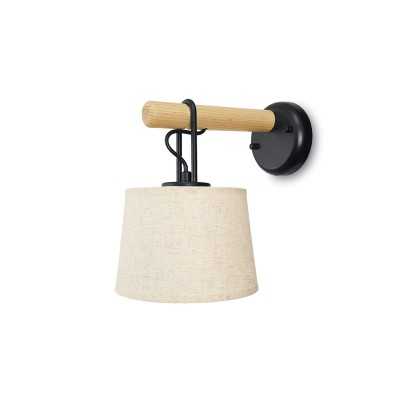 Aplique de pared DARNE madera E27 LED color negro