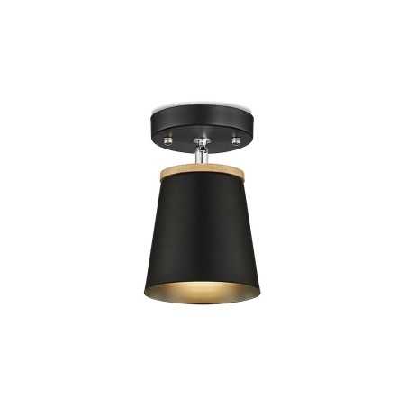 Plafón de techo LACAN madera E27 LED color negro