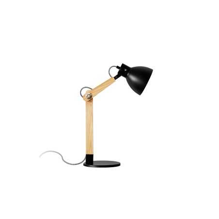 Lámpara de mesa articulada MAGNE madera E27 LED color negro