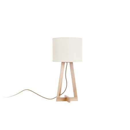 Lámpara de sobremesa MUSSEY madera E27 LED color madera
