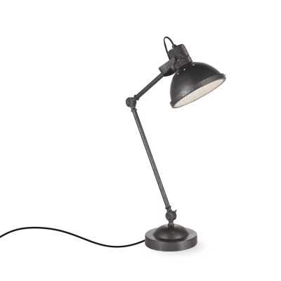 Lámpara de mesa articulada PEALAT hierro E27 LED color gris rústico