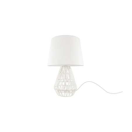 Lámpara de sobremesa LANDION textil E27 LED color blanco