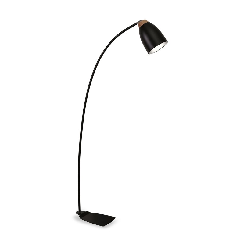 Lámpara de pie KERUGAN madera E27 LED
