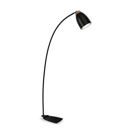 Lámpara de pie KERUGAN madera E27 LED