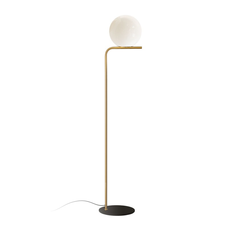 Lámpara de pie YZEURE metal E27 LED color latón cepillado