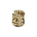 Sujetacables para pared o techo latonado con tornillo