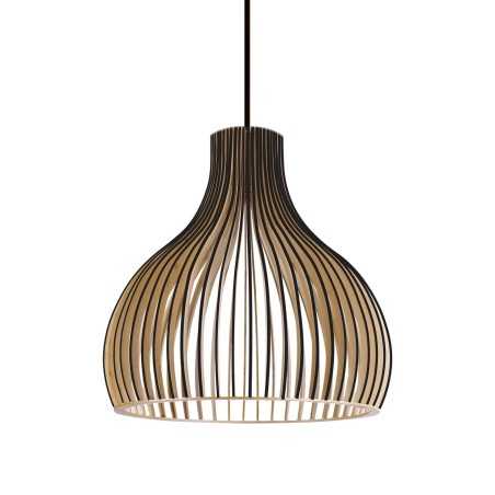 Colgante simple NUITS madera E27 LED