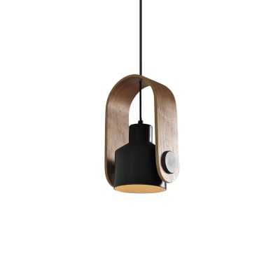 Colgante simple GLAND madera E27 LED colores