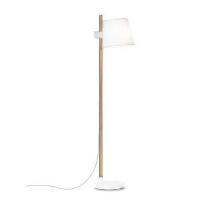 Lámpara de pie LANNIC madera E27 LED