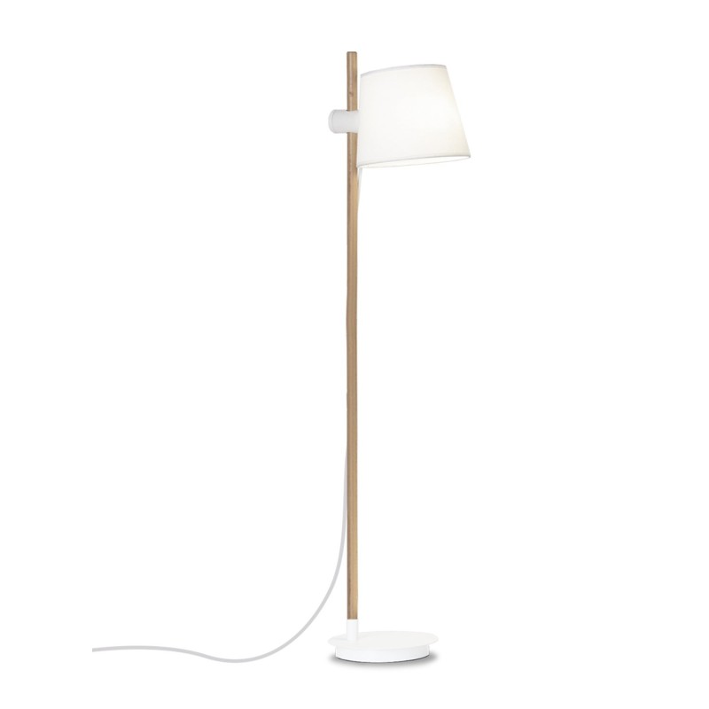 Lámpara de pie LANNIC madera E27 LED