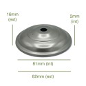 Tapa portaglobos de hierro bruto 81mm diámetro x 2mm