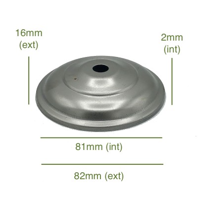 Tapa portaglobos de hierro bruto 81mm diámetro x 2mm