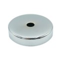 Tapa metálica cromo brillo 40mm diámetro x 4mm recto