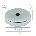 Tapa portaglobos cromada 63mm diámetro x 7mm