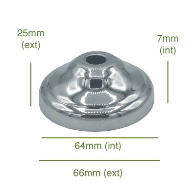 Tapa portaglobos moldura cromada 64mm diámetro x 7mm