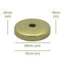 Tapa portaglobos de latón 68mm diámetro x 18mm