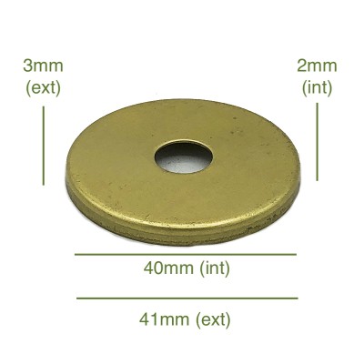 Tapa portaglobos de latón 40mm diámetro x 2mm