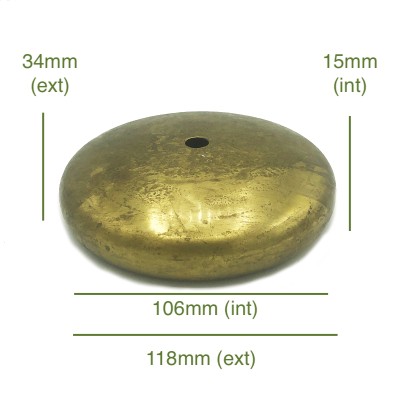 Tapa portaglobos de latón 106mm diámetro x 15mm