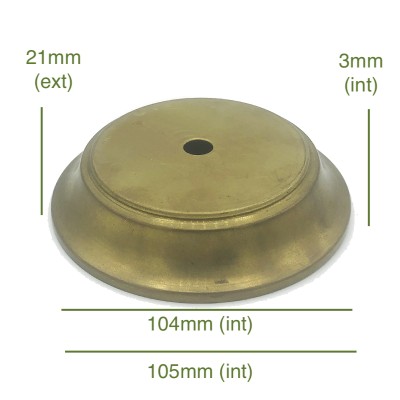 Tapa portaglobos de latón 104mm diámetro x 3mm