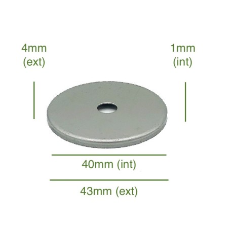Tapa portaglobos de hierro bruto 40mm diámetro x 1mm