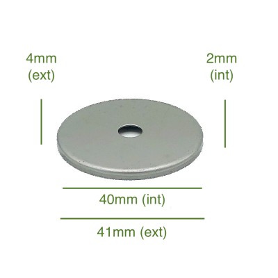Tapa portaglobos de hierro bruto 40mm diámetro x 2mm