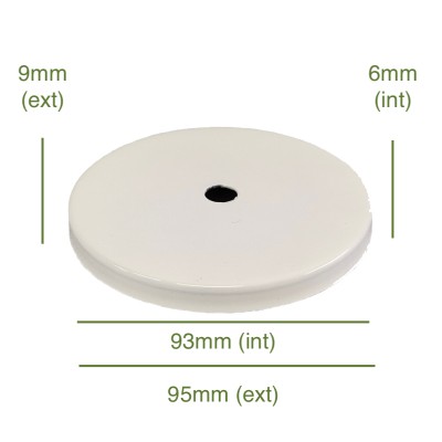 Tapa portaglobos color blanco 93mm diámetro x 6mm