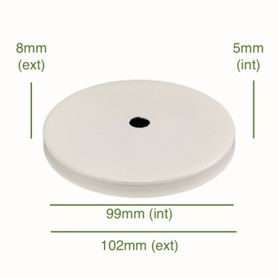 Tapa portaglobos color blanco 99mm diámetro x 5mm