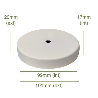 Tapa portaglobos color blanco 99mm diámetro x 17mm