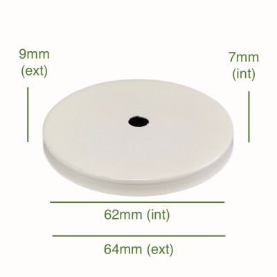 Tapa portaglobos color blanco 62mm diámetro x 7mm