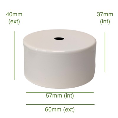Tapa portaglobos color blanco 57mm diámetro x 37mm