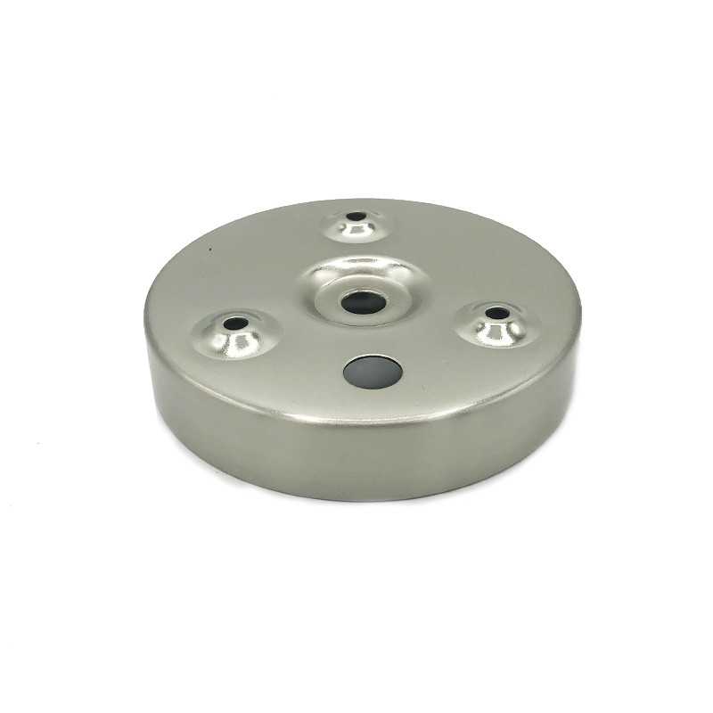 Tapa acero cepillado para fijación techo ø100mm x 17mm
