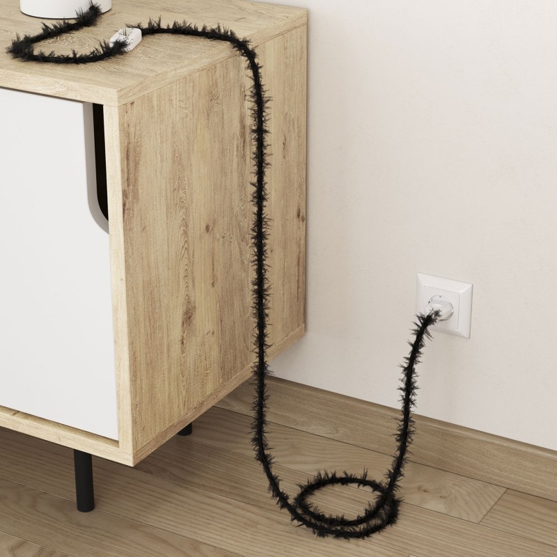 Cable decorativo textil trenzado a metros homologado pluma negro