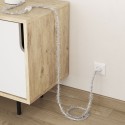Cable decorativo textil trenzado homologado pluma blanco