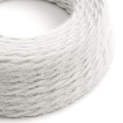 Cable decorativo textil trenzado homologado pluma blanco